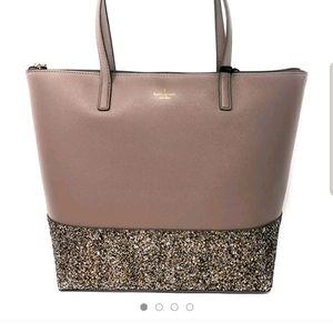 Kate Spade Gray and  Glitter Large Tote